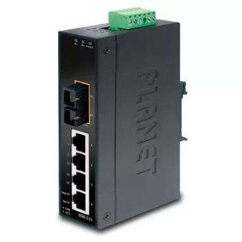 PLANET 4-Port Fast Ethernet Διακόπτης PLANET IP30 λεπτός Τύπος 4-Port, βιομηχανικός διακόπτης Ethernet + 1-Port, 100Base-FX(SC) (-10 - 60° C) (ISW-511)