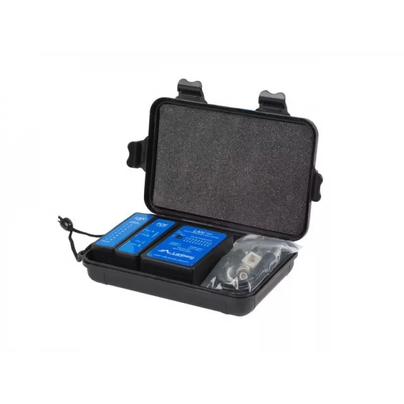 Ελεγκτής καλωδίων δικτύου Lanberg NT-0404 PoE-Tester μαύρο μπλε