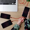UNITEK C4049RD Καλώδιο USB 1,2 m USB A USB C/Micro-USB B/Lightning Κόκκινο