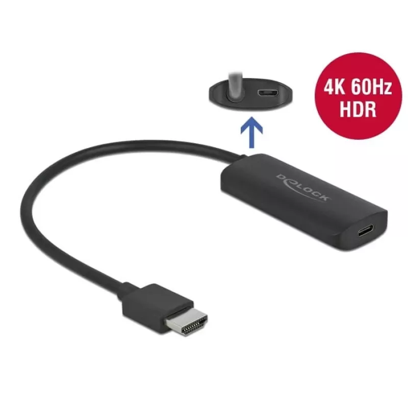 Προσαρμογέας αρσενικό HDMI-A σε θηλυκή USB Type-C DeLOCK 63251