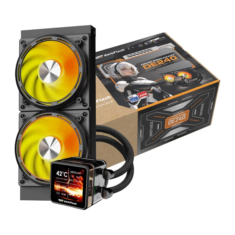 Υδρόψυξη CPU Darkflash DE240 (μαύρο) — ψυγείο 240 mm, AIO υγρής ψύξης