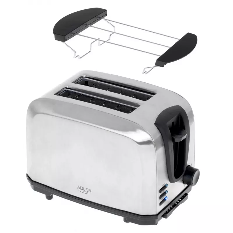 Τοστιέρα Adler AD 3222 2 φέτες 1000 W ασημί