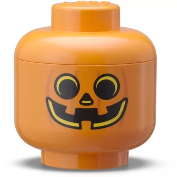 Κουτί αποθήκευσης Room Copenhagen LEGO Storage HEAD Pumpkin Mini Πορτοκαλί Μαύρο – συμπαγής οργανωτής παιχνιδιών και αξεσουάρ