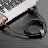 Καλώδιο USB-A σε Lightning Baseus Cafule 2.4A QC 3.0, 1 m — μαύρο/κόκκινο