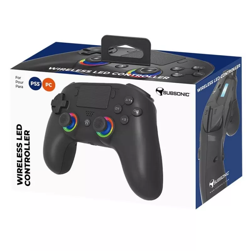 Gamepad Subsonic PS5 Wireless LED Controller μαύρο D-pad Home Επιλογές Κοινή χρήση