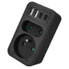 Πολύπριζο MACLEAN MCE249 F/B – 2 πρίζες AC (16A + 6A) με 2×USB-A και 2×USB-C PD 20W, βύσμα EU, μαύρο