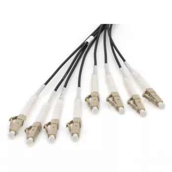 Καλώδιο breakout οπτικής ίνας DIGITUS DK-24338U030BK-BBB, προκατασκευασμένο OM4 Multimode 8 ινών, LC/UPC–LC/UPC, 30 m, U-DQ(ZN) BH