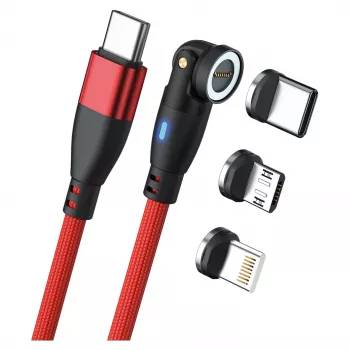 Καλώδιο USB RealPower MagneticCharge 100 1m USB-C Κόκκινο Ταχεία Φόρτιση