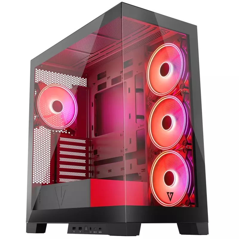 Κουτί PC MODECOM Volcano SPACE APEX ARGB Midi Tower, Γυαλί Tempered, USB-C, Υποστηρίζει ATX/microATX/Mini-ITX, GPU έως 430 mm, Ψύκτρα CPU έως 180 mm