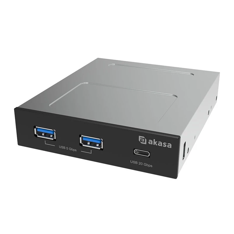 Akasa USB 20Gbps πάνελ Type-C με δύο υποδοχές Type-A 5Gbps
