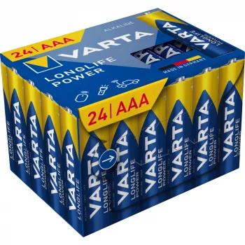 Varta Longlife, μπαταρία μίας χρήσης, AAA, αλκαλική, 1,5 V, 24 τεμ., 44,5 mm