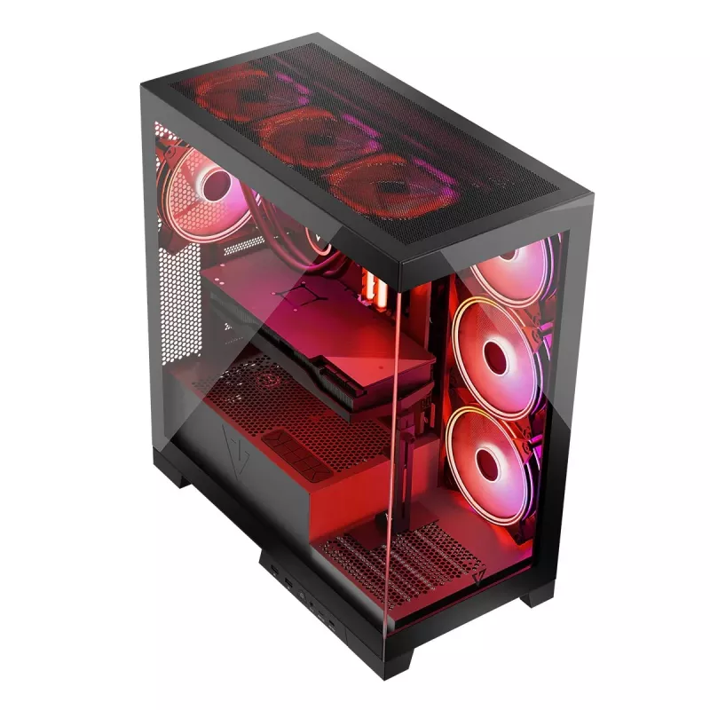 Κουτί PC MODECOM Volcano SPACE APEX ARGB Midi Tower, Γυαλί Tempered, USB-C, Υποστηρίζει ATX/microATX/Mini-ITX, GPU έως 430 mm, Ψύκτρα CPU έως 180 mm