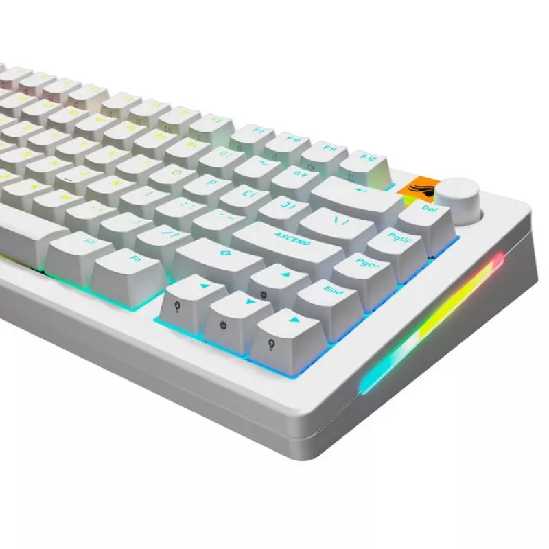 GLORIOUS GPBT Backlit Keycaps — PBT Λευκό, ANSI-Layout