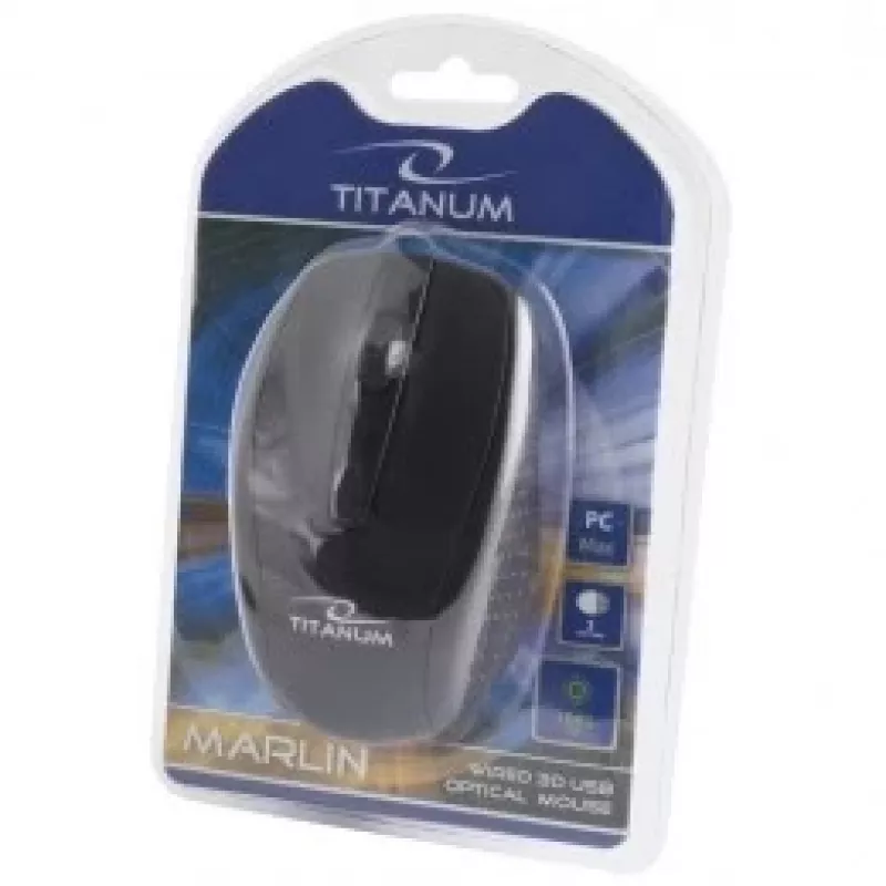 TITANUM TM110K Ποντίκι Αμφιδέξιο USB Type-A Οπτικό 1000 DPI