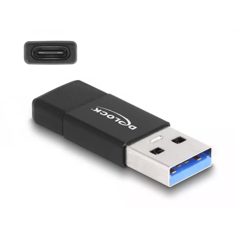 DeLOCK 60001 αντάπτορας USB A USB C μαύρο