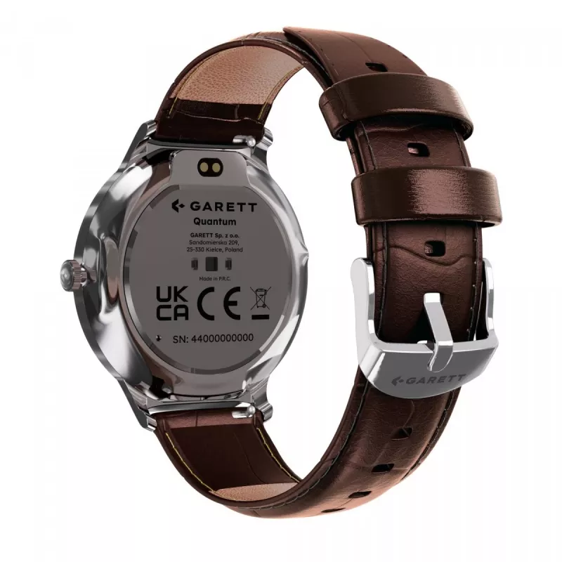 Smartwatch Garett Quantum — ανοξείδωτο ατσάλι ασημί