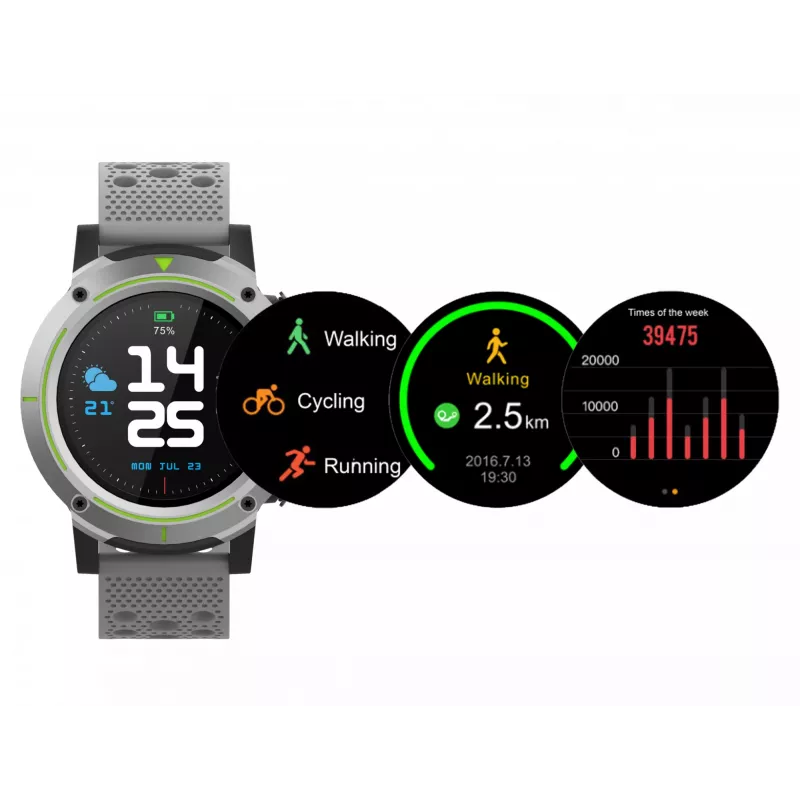 Denver SW-510 Smartwatch GPS, 1,3" οθόνη αφής, γκρι