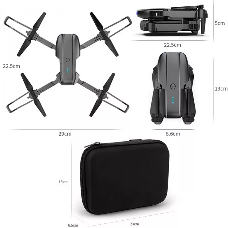 E99 Pro Drone | Drone + 3 μπαταρίες + τσάντα μεταφοράς Σετ | 1800mAh