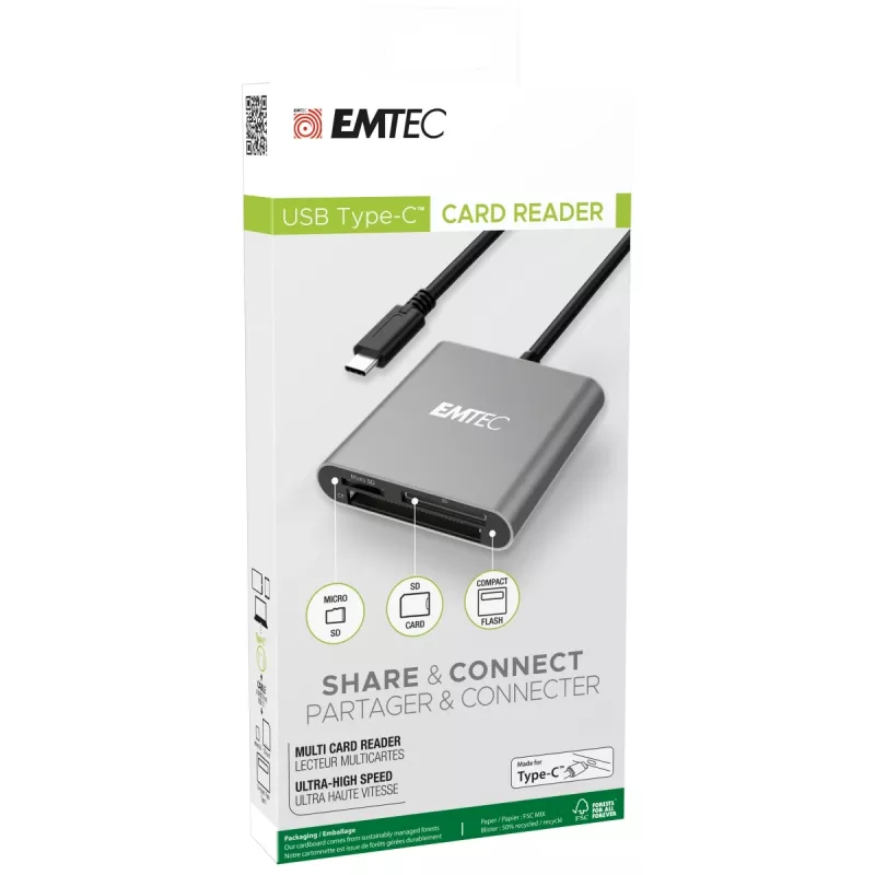 Αναγνώστης καρτών Emtec ECCAREADT610C USB 3.1 Γκρι