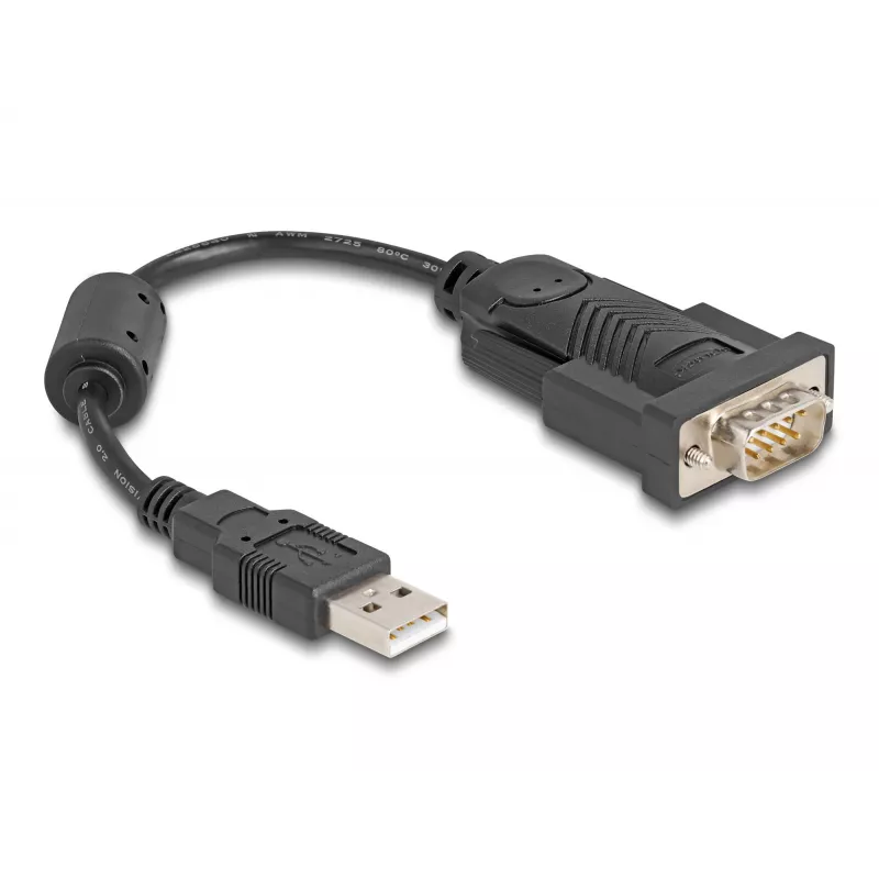 DeLOCK 61549 σειριακό καλώδιο μαύρο 0,25 m USB Type-A RS-232