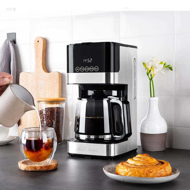 Gastroback 42701 Design μηχανή καφέ φίλτρου Essential, 1,5 l, 12 φλιτζάνια, 900 W, ανοξείδωτο ατσάλι/μαύρο
