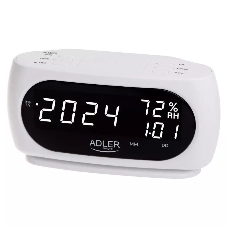 Adler AD 1186W Ξυπνητήρι ψηφιακό ξυπνητήρι Μαύρο, Λευκό