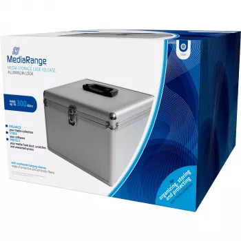 MEDIARANGE BOX76 - Κουτί αποθήκευσης - 300 Δίσκοι - Ασημί - Fleece - Πλαστικό - Ξύλο - 120 mm - Αλουμίνιο