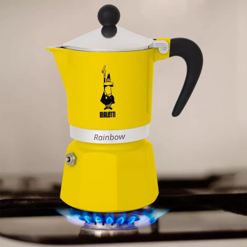Καφετιέρα Moka Bialetti Rainbow Μαύρο Κίτρινο