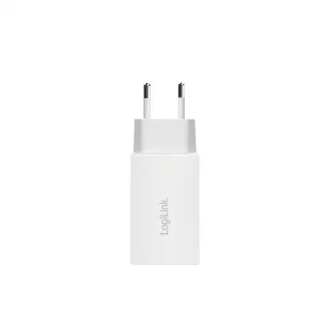 Διπλός αντάπτορας πρίζας USB 65W, 2xUSB-C, λευκό