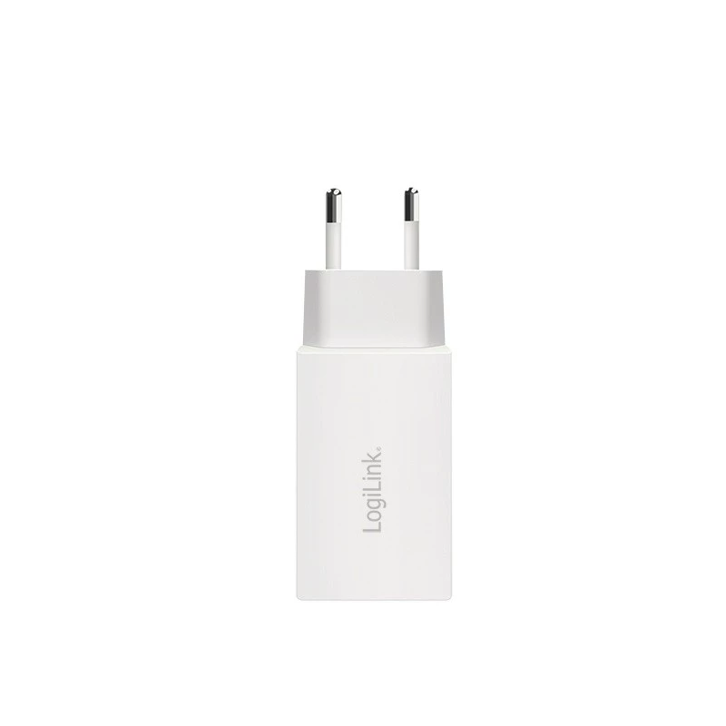 Διπλός αντάπτορας πρίζας USB 65W, 2xUSB-C, λευκό