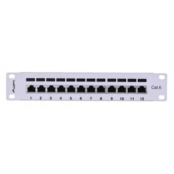 Patch panel LANBERG PPF6-9012-S, 12-Port, μέταλλο, γκρι, 1HE, 215×130×44.5 mm