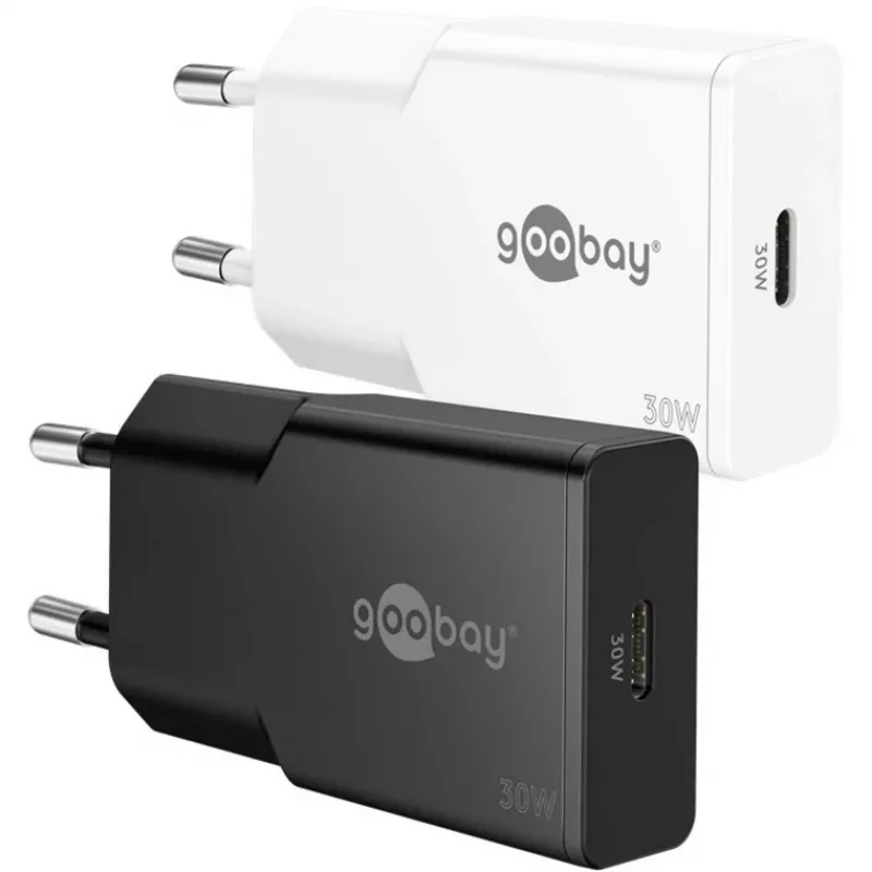 Goobay USB-C™ PD GaN γρήγορος φορτιστής λεπτός (30 W) μαύρο