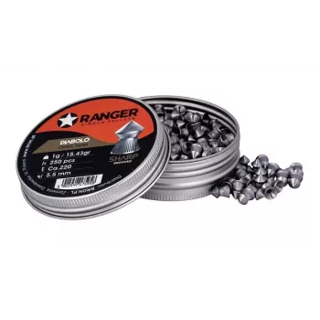 Διαβόλια RANGER PRORO 5,5 mm, σχήμα Diabolo, ασημί, 250 τεμ., αλουμινένιος dispenser
