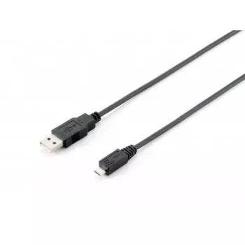 Equip USB 2.0 Type A to Micro-B καλώδιο, 1.0m, μαύρο, 1 m, USB A, Micro-USB B, USB 2.0, Male/Male, μαύρο