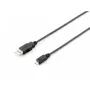 Equip USB 2.0 Type A to Micro-B καλώδιο, 1.0m, μαύρο, 1 m, USB A, Micro-USB B, USB 2.0, Male/Male, μαύρο