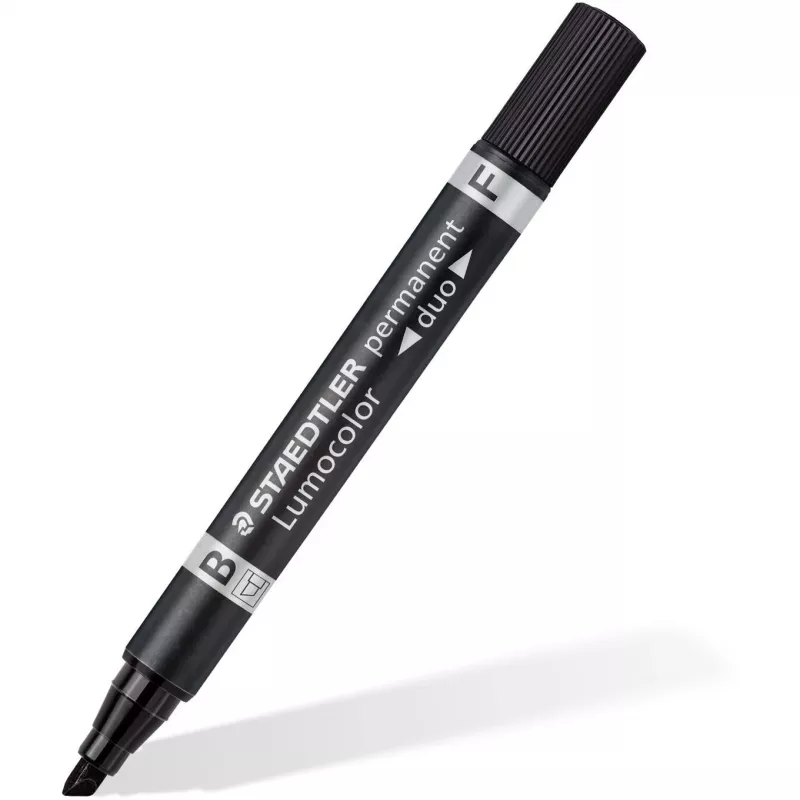 Μαρκαδόρος μόνιμος Staedtler Lumocolor permanent duo 348 B μαύρος 1 τεμ.
