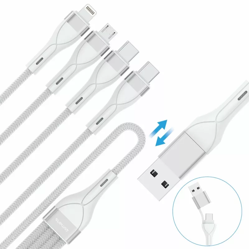 4smarts 541024 Καλώδιο USB 1,2 m USB A/USB C USB C/Micro USB-A/Lightning λευκό (541024)
