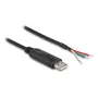 DELOCK καλώδιο προσαρμογέα USB 2.0 Type-A σε σειριακό RS-485 2 m μαύρο