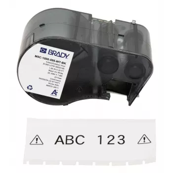 Brady, M5C-1500-595-WT-BK, βινύλιο, μαύρο σε λευκό, 38,10 mm x 7,62 m, μόνιμο, συνεχές (170944)