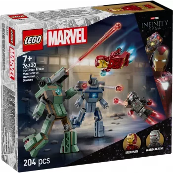 Παιχνίδι κατασκευής LEGO Marvel Super Heroes Iron Man War Machine σετ 76320, 204 τεμάχια, 2 μίνι φιγούρες, ύψος 100 mm