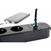 Πολύπριζο GEMBIRD TSL-PS-F4U-02 με 4 πρίζες PL και φορτιστή USB, μαύρο