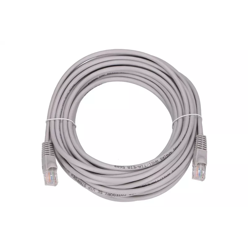 Καλώδιο Ethernet Patch Extralink Cat 5e UTP, 10 m, RJ-45–RJ-45, γκρι