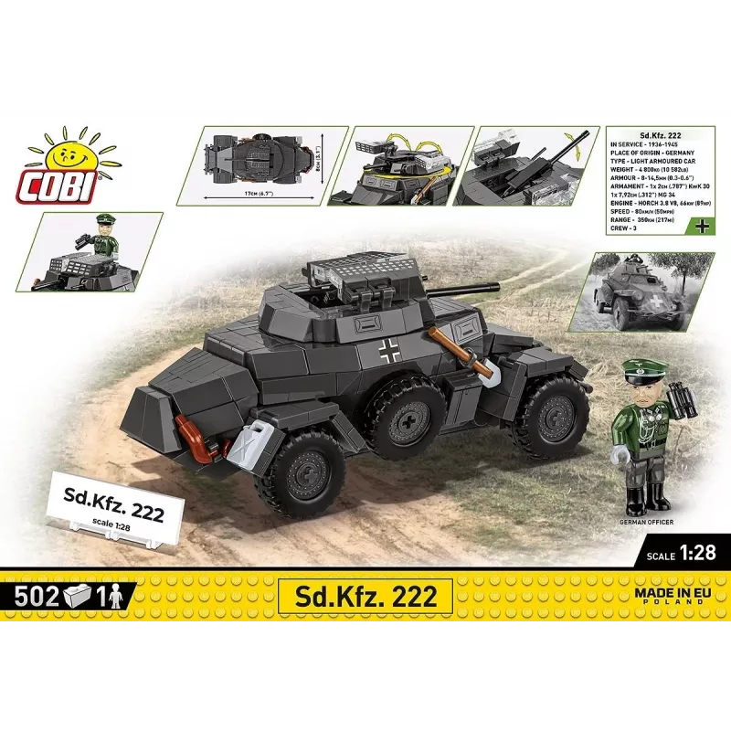 Cobi Blocks Sd.Kfz 222 κιτ μοντελισμού COBI-2657 — 502 τουβλάκια