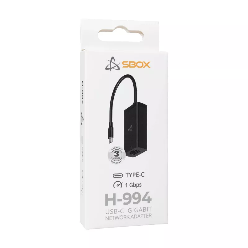 USB-C Gigabit προσαρμογέας δικτύου SBOX H-994, 1000 Mbit/s Ethernet, USB-C σε RJ45