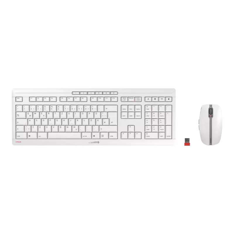 CHERRY Stream Desktop Πληκτρολόγιο ποντίκι περιλαμβάνονται Γραφείο RF Wireless QWERTZ Γερμανικό Λευκό