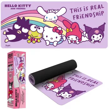 Mousepad Kids Euroswan 80×30 cm Hello Kitty, μεγάλο χαλάκι γραφείου για ποντίκι και πληκτρολόγιο