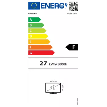 Philips 5000 series 32BDL5050D/00 Οθόνη signage 81,3 cm (32 ίντσες) LCD Wi-Fi 500 cd/m² Full HD ενσωματωμένος επεξεργαστής Android