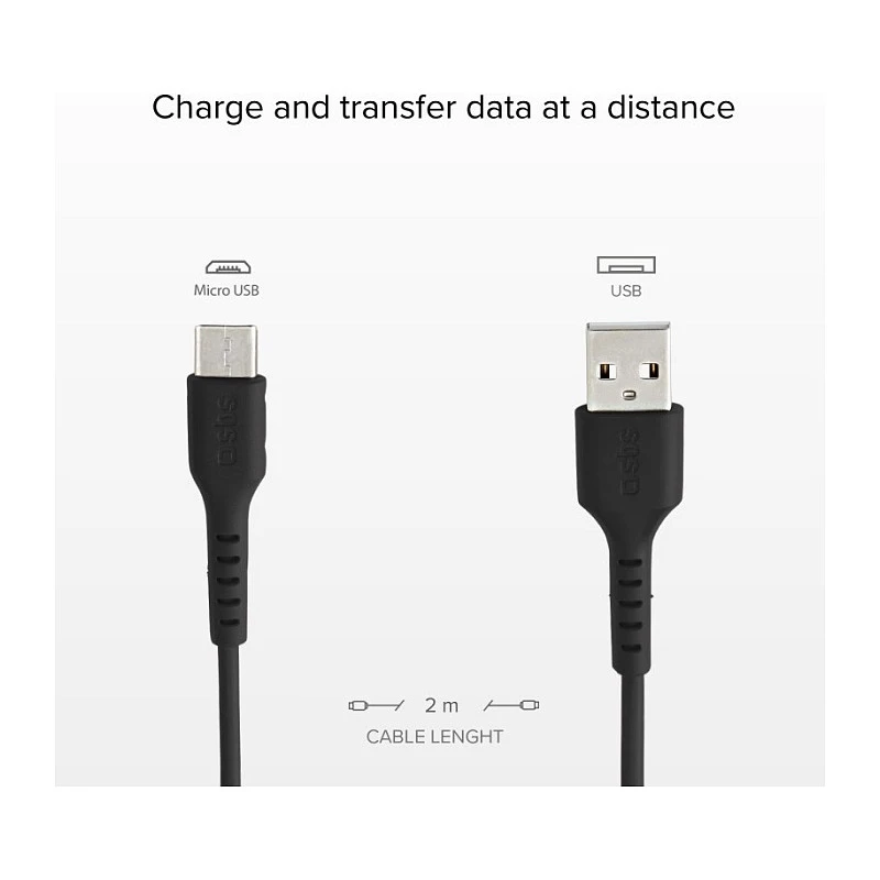 SBS TECABLEMICRO2K 2m USB A Micro-USB B αρσενικό αρσενικό μαύρο καλώδιο USB (TEKabelMICRO2K)