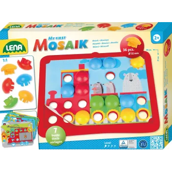 Lena My First Mozaic Traffic Μοντέλο 35633 – Εκπαιδευτικό σετ μωσαϊκού με πίνακα τοποθέτησης για θέματα οχημάτων