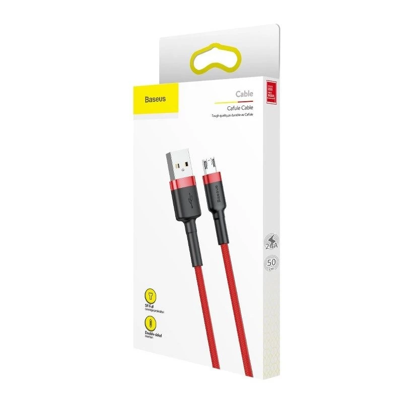 Καλώδιο USB Baseus CAMKLF-C09 2m USB A σε Micro-USB B Κόκκινο